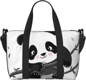 Sports Gym Bag for Women Men Travel Duffel Bag Tote Cute Pandas Weekender Bag Canvas Carry on Overnight Bag for Travel Swimming Fitness Workout Sports Duffle Bag