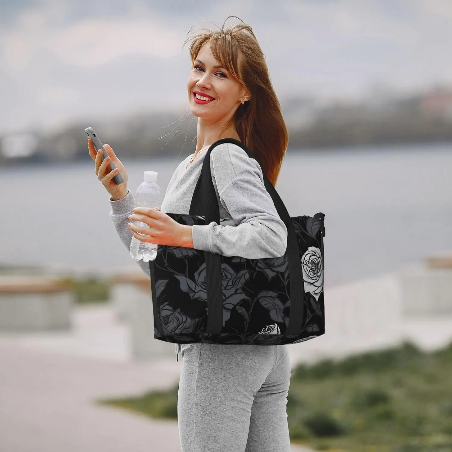 Sports Gym Bag for Women Men Travel Duffel Bag Tote Rose gothic Weekender Bag Canvas Carry on Overnight Bag for Travel Swimming Fitness Workout Sports Duffle Bag