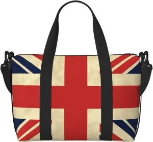 Sports Gym Bag for Women Men Travel Duffel Bag Tote UK Flag Weekender Bag Canvas Carry on Overnight Bag for Travel Swimming Fitness Workout Sports Duffle Bag