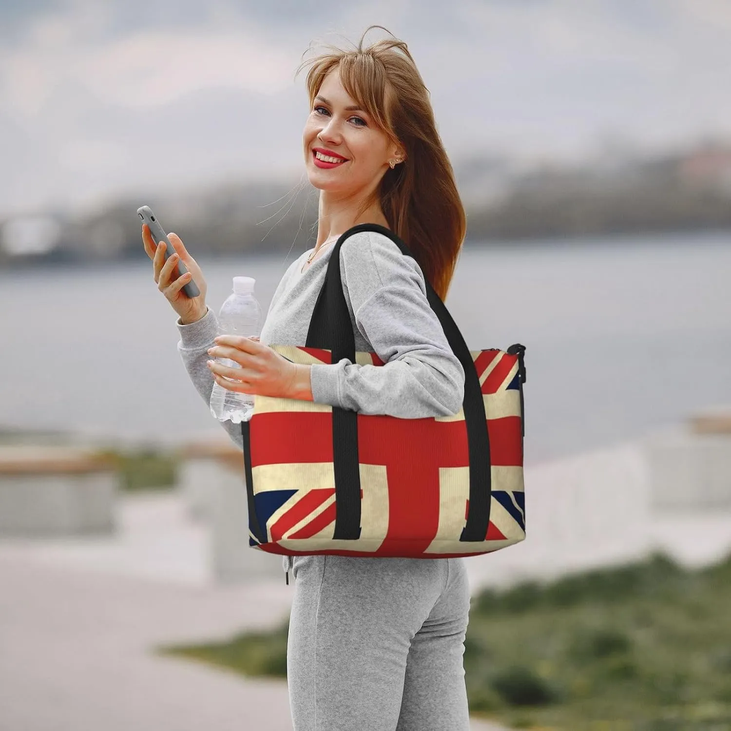 Sports Gym Bag for Women Men Travel Duffel Bag Tote UK Flag Weekender Bag Canvas Carry on Overnight Bag for Travel Swimming Fitness Workout Sports Duffle Bag