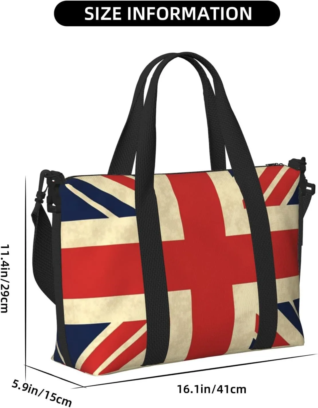 Sports Gym Bag for Women Men Travel Duffel Bag Tote UK Flag Weekender Bag Canvas Carry on Overnight Bag for Travel Swimming Fitness Workout Sports Duffle Bag