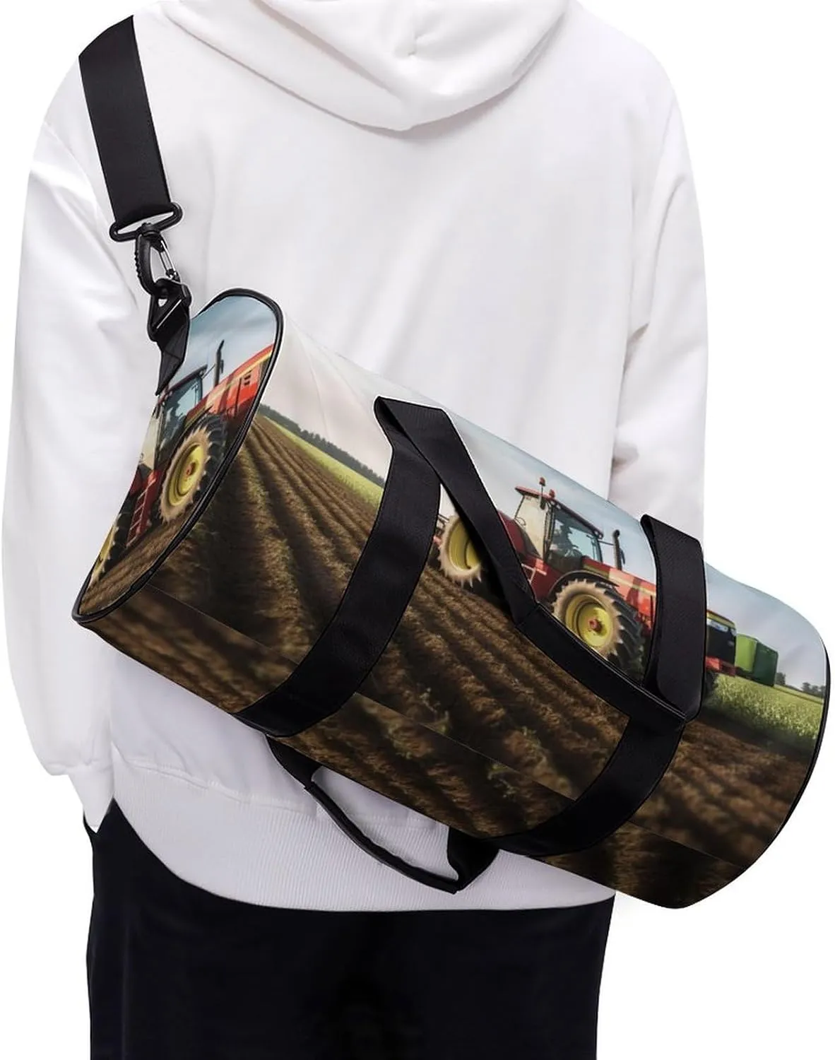 Sports Gym Bag for Women Men Travel Duffel Bag Tote Weekender Bag Tractor Farm Carry on Overnight Bag for Travel Swimming Fitness Workout Sports Duffle Bag