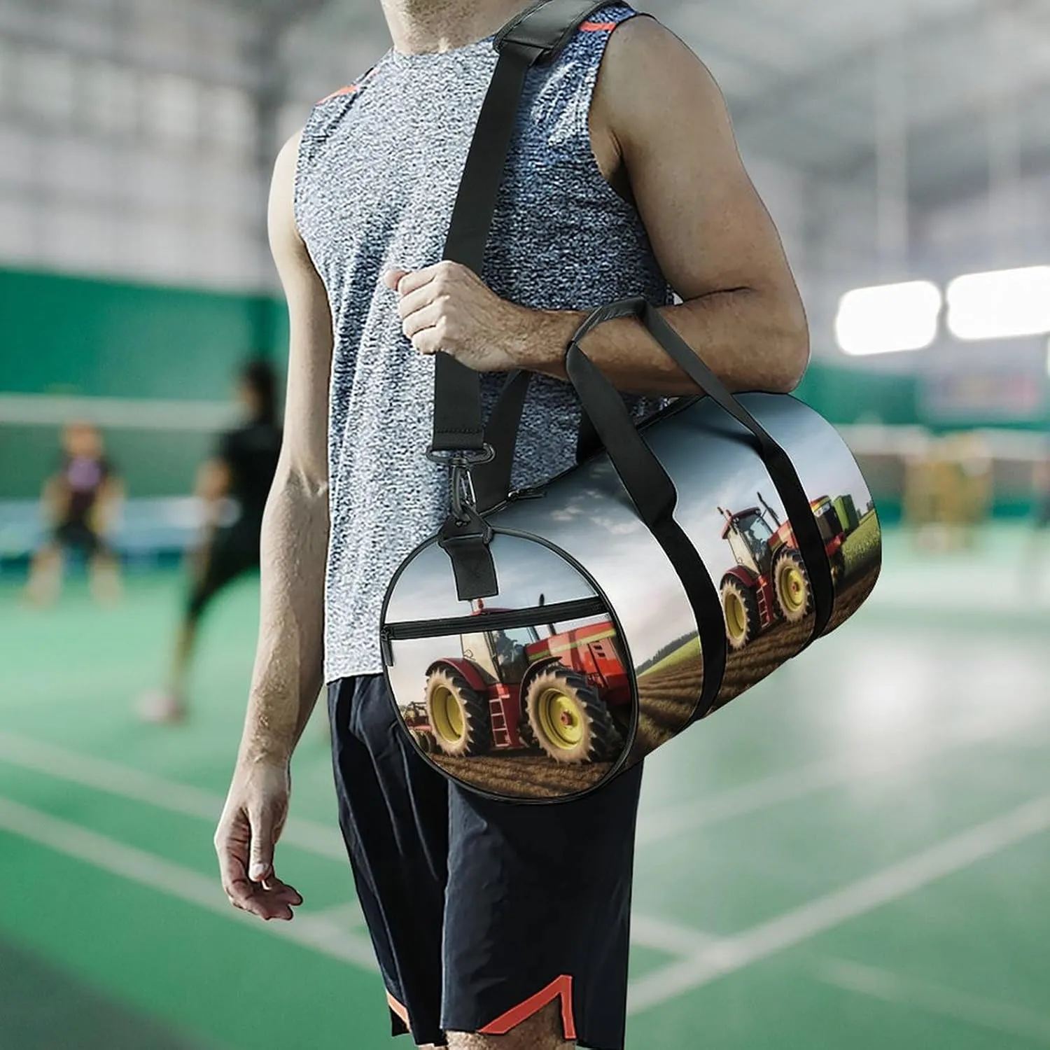 Sports Gym Bag for Women Men Travel Duffel Bag Tote Weekender Bag Tractor Farm Carry on Overnight Bag for Travel Swimming Fitness Workout Sports Duffle Bag