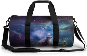 Sports Gym Bag for Women Men Travel Duffel Bag Tote Weekender Bag Universe Galaxy Space Carry on Overnight Bag for Travel Swimming Fitness Workout Sports Duffle Bag