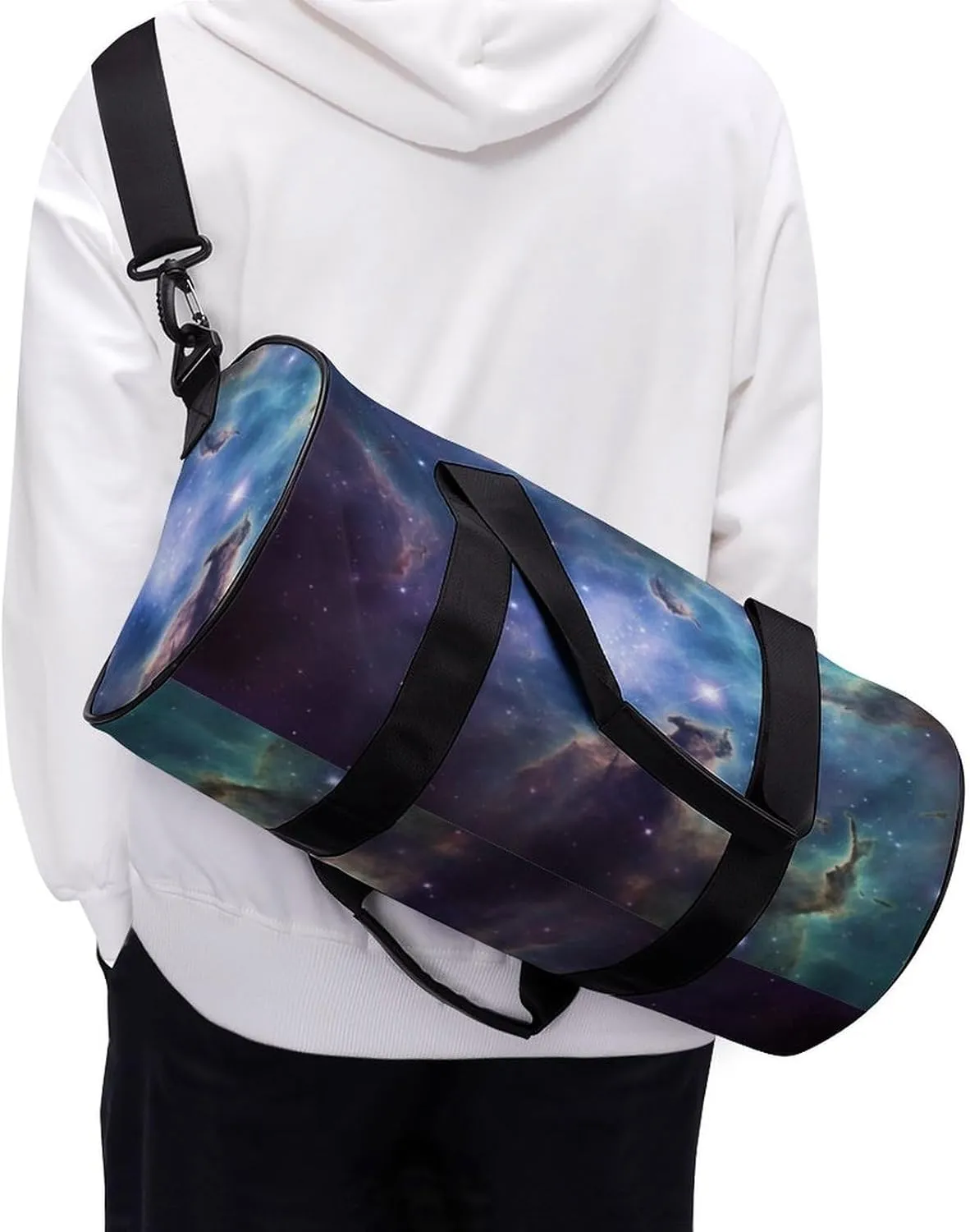 Sports Gym Bag for Women Men Travel Duffel Bag Tote Weekender Bag Universe Galaxy Space Carry on Overnight Bag for Travel Swimming Fitness Workout Sports Duffle Bag