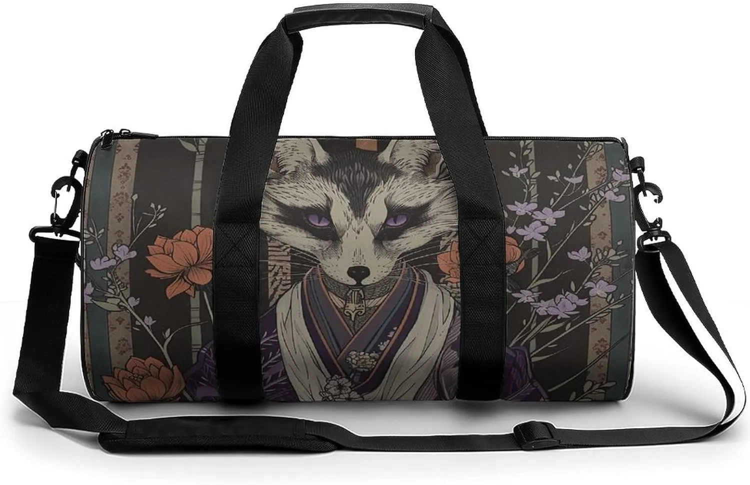 Sports Gym Bag for Women Men Travel Duffel Bag Tote Weekender Bag White Striped Fur Carry on Overnight Bag for Travel Swimming Fitness Workout Sports Duffle Bag