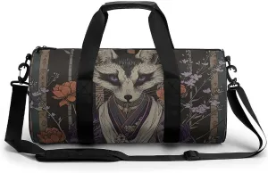 Sports Gym Bag for Women Men Travel Duffel Bag Tote Weekender Bag White Striped Fur Carry on Overnight Bag for Travel Swimming Fitness Workout Sports Duffle Bag