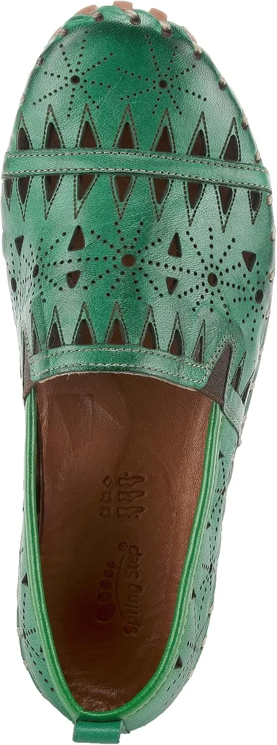 Spring Step Women's Leather Fusaro Loafer Shoe | Comfortable Slip-On Shoes with Rubber Outsole | Ladies Casual Walking Driving Loafers for Work