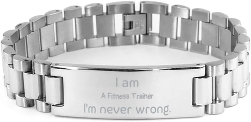 Stainless Steel Bracelet Fitness Trainer Engraved Confidence Gifts for Men and Women