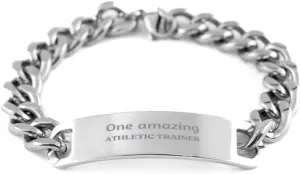 Stainless Steel Cuban Chain Bracelet for Athletic Trainers, inspired by the confidence of an amazing professional, perfect for Graduation and Christmas gifts