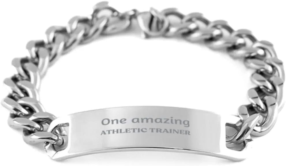 Stainless Steel Cuban Chain Bracelet for Athletic Trainers, inspired by the confidence of an amazing professional, perfect for Graduation and Christmas gifts