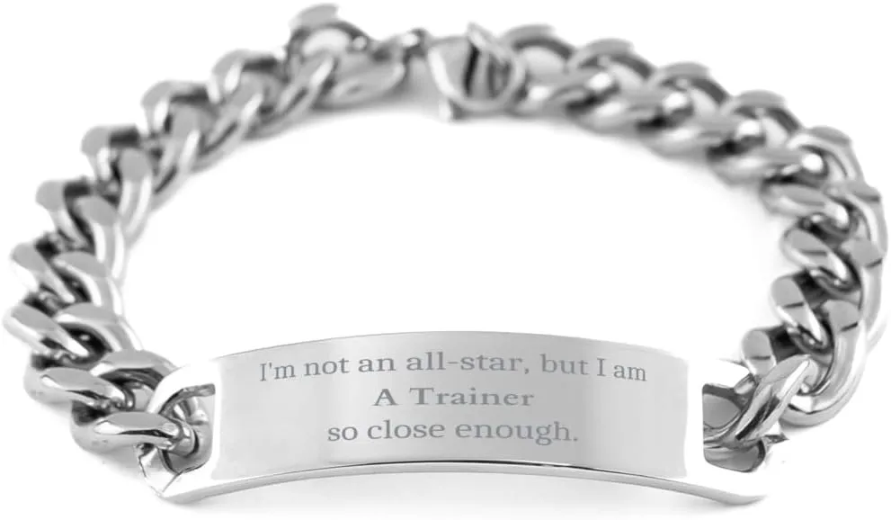 Stainless Steel Cuban Chain Bracelet Trainer Im not an all-star Graduation Gifts Confidence Symbol of Strength and Determination Hope