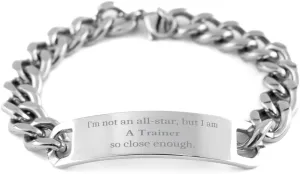 Stainless Steel Cuban Chain Bracelet Trainer Im not an all-star Graduation Gifts Confidence Symbol of Strength and Determination Hope