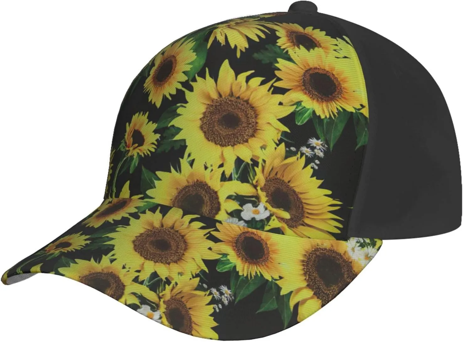 Sunflower 1 Print Baseball Cap for Men and Women – Curved Brim, Perfect for Outdoor, Sports, Travel, and Four Seasons Black