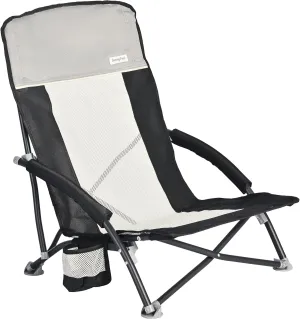 SUNNYFEEL Low Folding Beach Chair for Adults, Portable Lightweight Sling Beach Camping Chairs with Cup Holder, Armrest,Foldable Camp Lawn Chair for Outdoor Sand Concert Travel Sport Events,300LBS