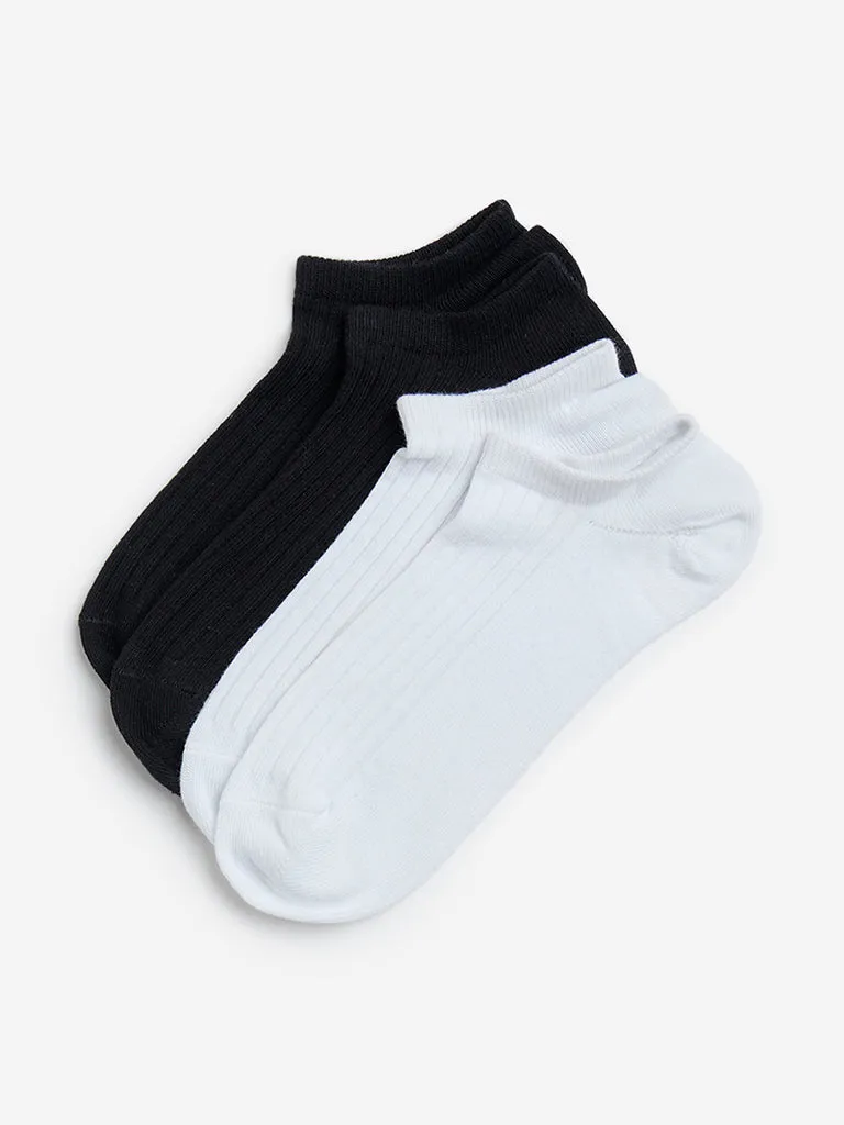 Superstar White Self-Striped Cotton-Blend Socks - Pack of 2