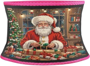Sweat Waist Trainer Belt, Santa Claus Studio Print Adjustable & Breathable Ab Belt for Men & Women Ideal for Gym, Jogging, Yoga Pink
