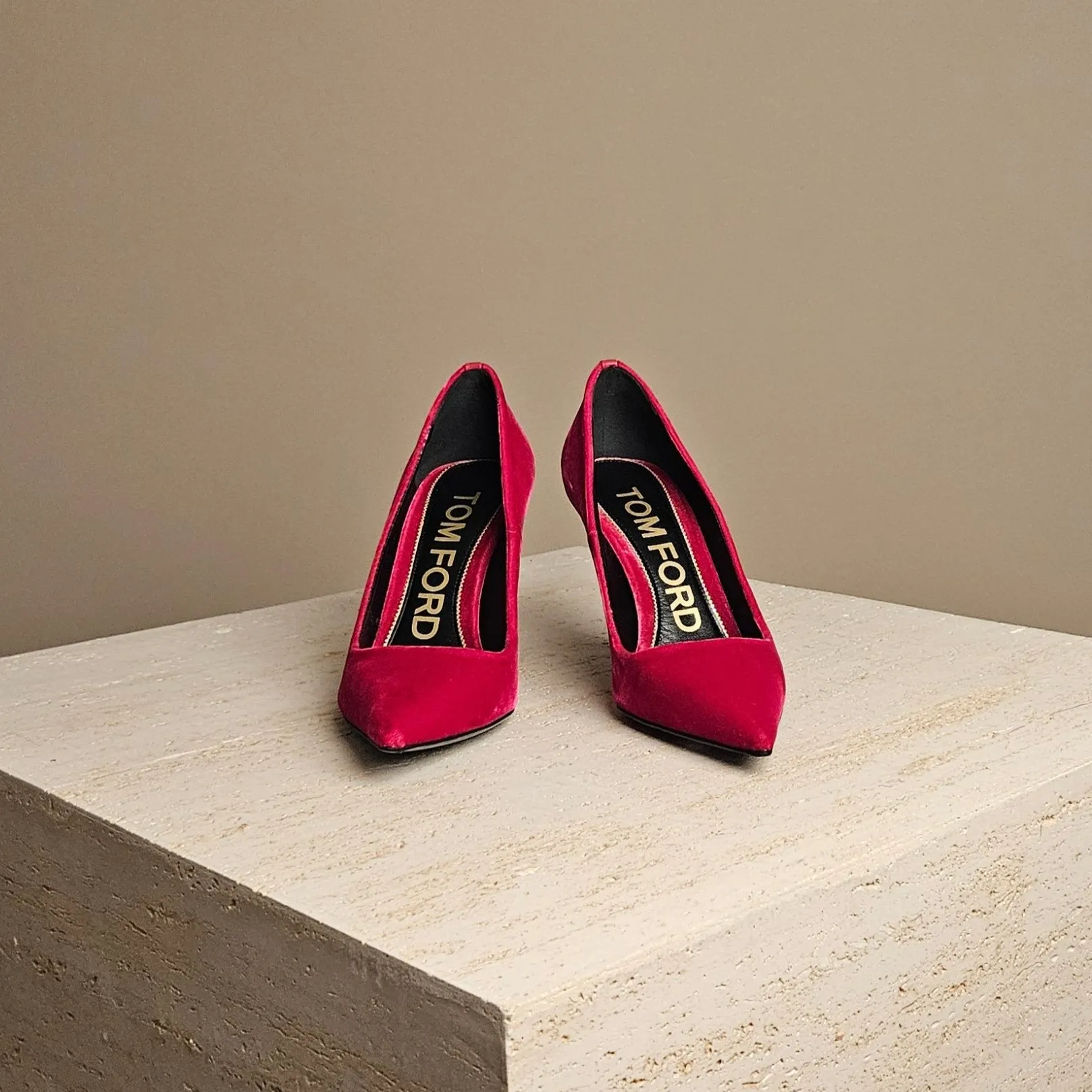 T Screw Velvet Pump Pink Velvet