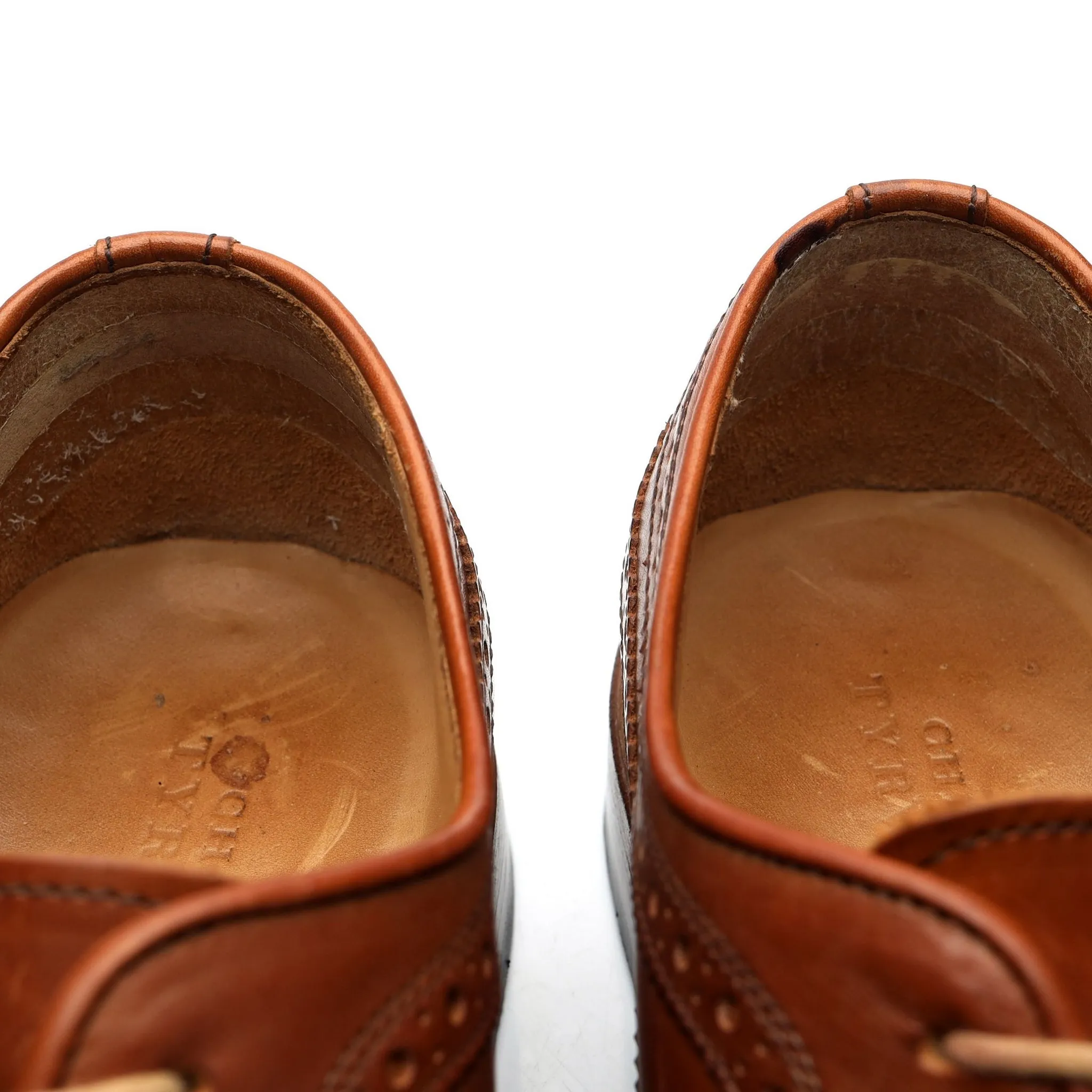 Tan Brown Leather Derby Brogues UK 10.5