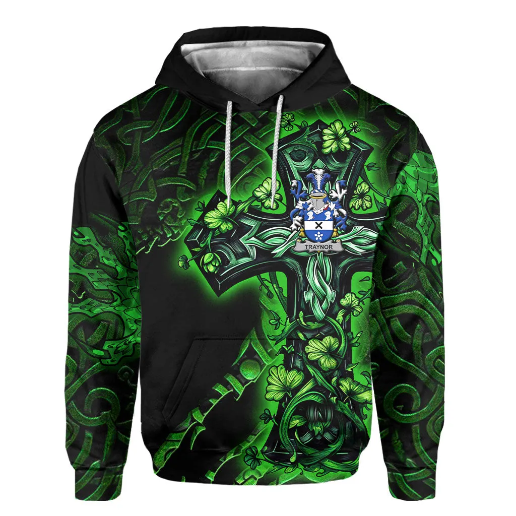 Traynor or Trainer Hoodies Celtic Cross And Dragon Style