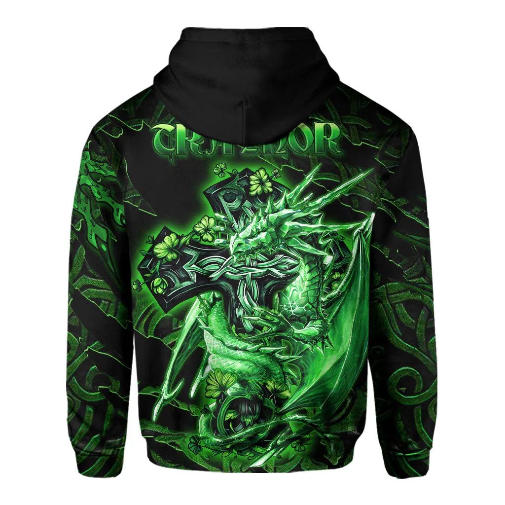 Traynor or Trainer Hoodies Celtic Cross And Dragon Style