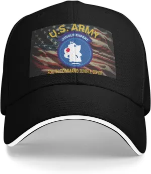 US Army South Command Jungle Expert Baseball Cap Classic Adjustable Fashion Casquette Hat for Men and Women