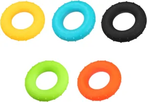 uxcell Hand Grip Strengtheners, 5 Level: 20/30/40/50/60Lbs Silicone Rings Fingers Forearms Exercise Grip Trainer for Rock Climbing Athletes Workout