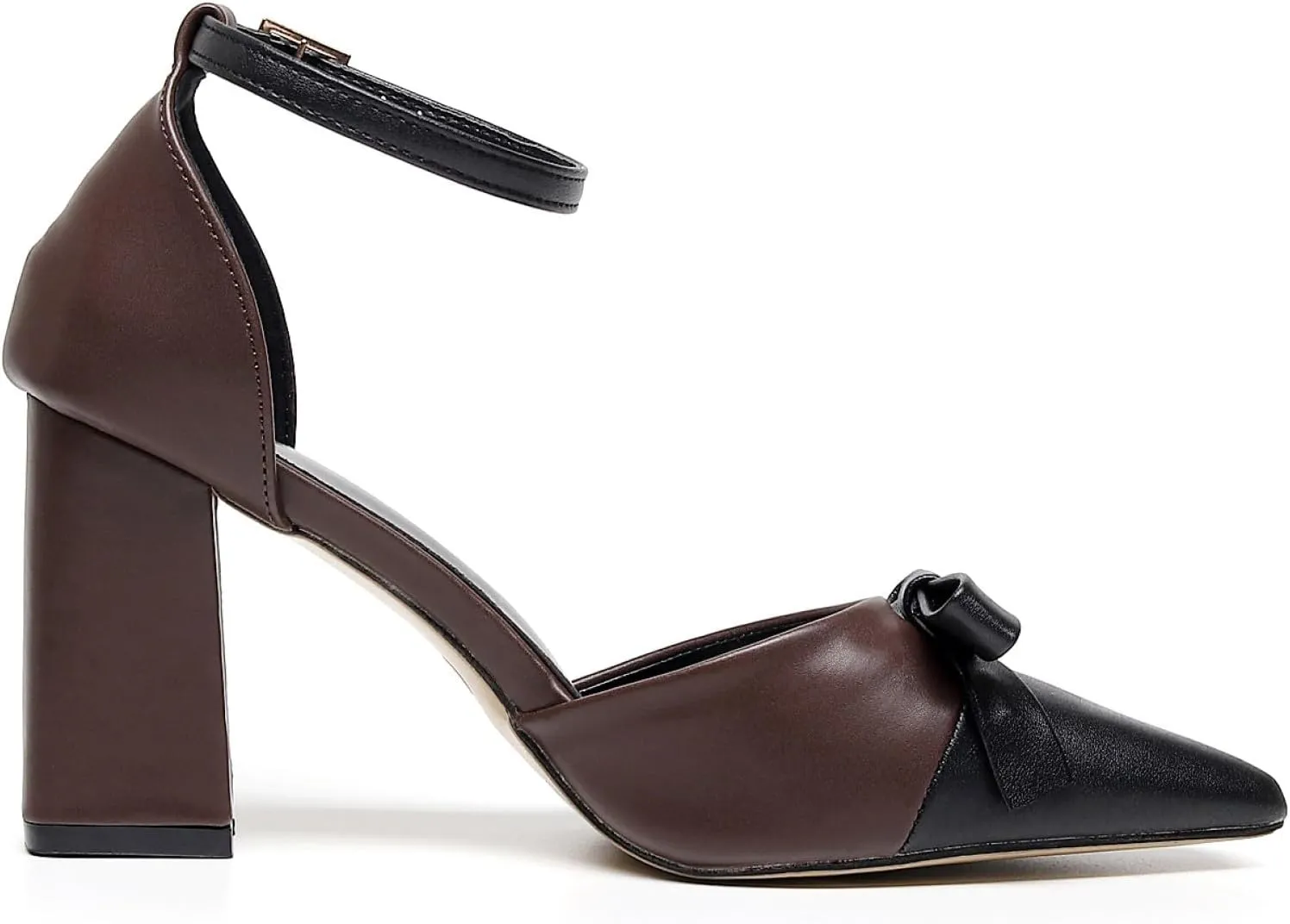 VenusCelia Women's Brightest Strap Pump Block Heel Shoe