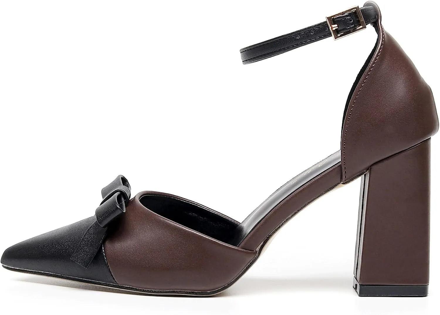 VenusCelia Women's Brightest Strap Pump Block Heel Shoe