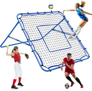 Volleyball Rebounder Net, Soccer Baseball Rebound Pitchback Net, 4x4ft Adjustable Target Practice Nets, Easy Setup Softball Bounce Back Trainer Equipment, Improve Sport Training Skills for Backyard