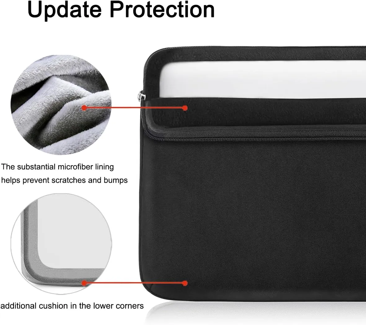 Voova Laptop Sleeve Case 14 15 Inch with Handle, 360° Protective Waterproof Slim Computer Bag Cover Compatible with MacBook Air 15 M2/M3/M4 2024-2025, MacBook Pro 14/15, Hp Chromebook 14, Black