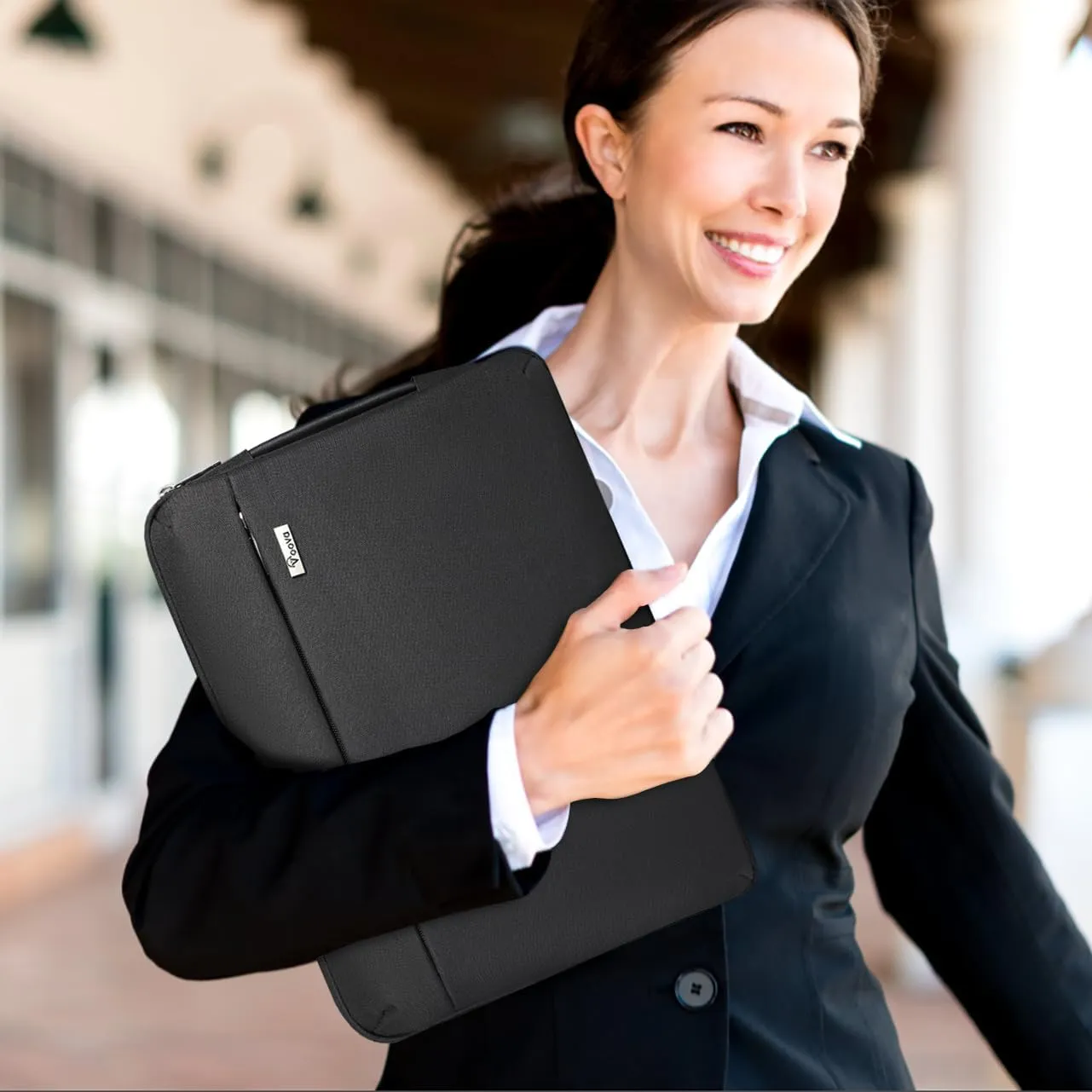 Voova Laptop Sleeve Case 14 15 Inch with Handle, 360° Protective Waterproof Slim Computer Bag Cover Compatible with MacBook Air 15 M2/M3/M4 2024-2025, MacBook Pro 14/15, Hp Chromebook 14, Black