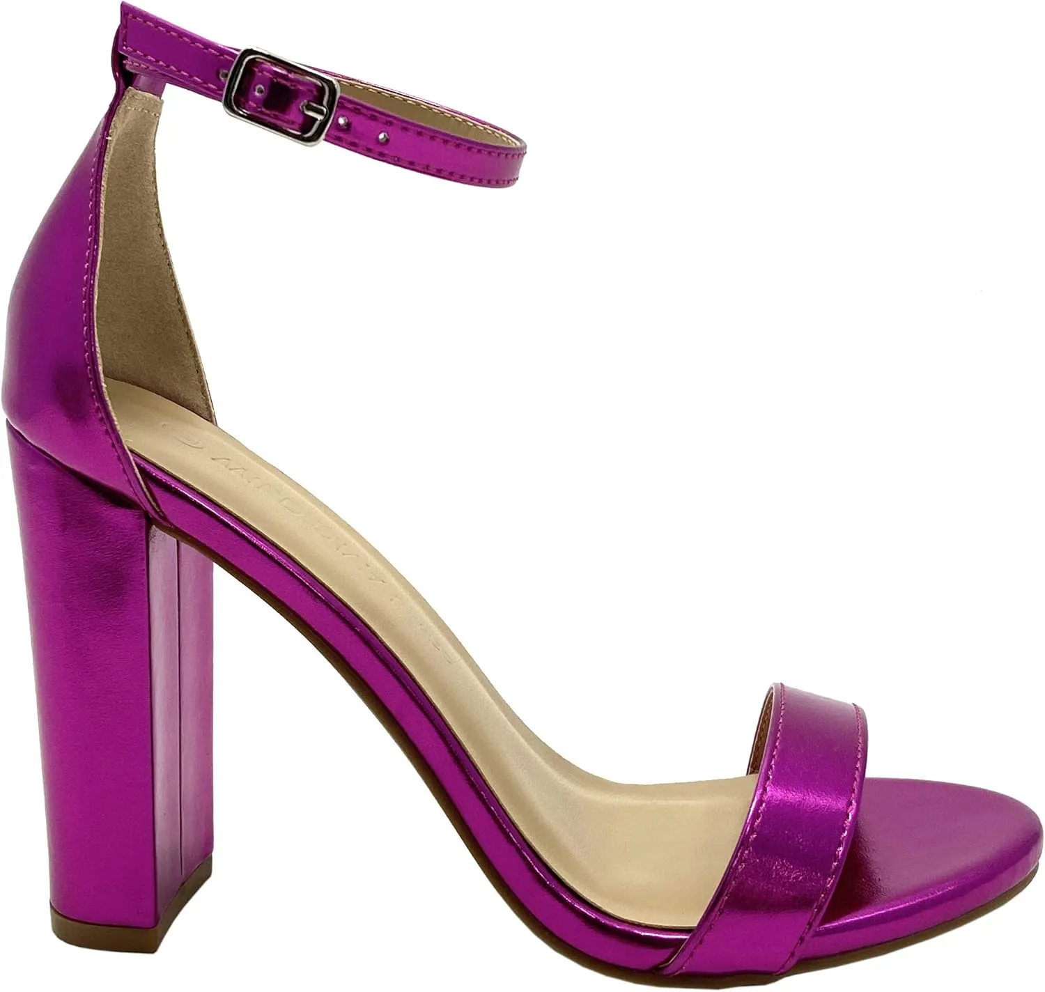Wild Diva Women's High Chunky Block Heel Pump Dress Heeled Sandals