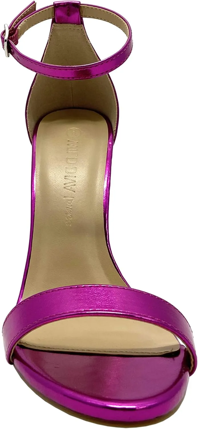 Wild Diva Women's High Chunky Block Heel Pump Dress Heeled Sandals
