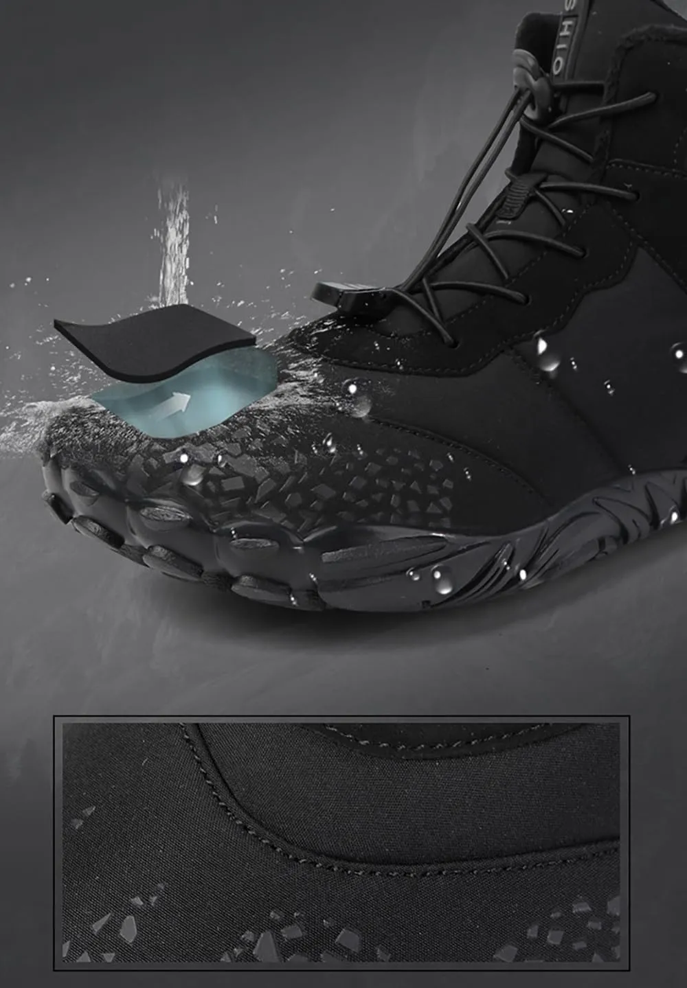 Winter Hike Walking Barefoot Footwear Womens Men Barefoot Boots Autumn Winter Waterproof Wide Toe Barefoot Shoes
