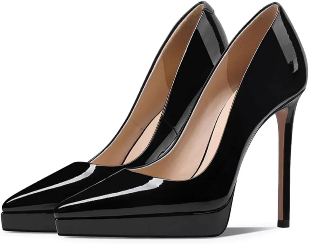 Womens Classic Pump Platform High Stiletto Heels Pointy Toe Slip On Shoe Business Prom Daily Size 4-16 US