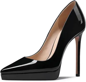 Womens Classic Pump Platform High Stiletto Heels Pointy Toe Slip On Shoe Business Prom Daily Size 4-16 US