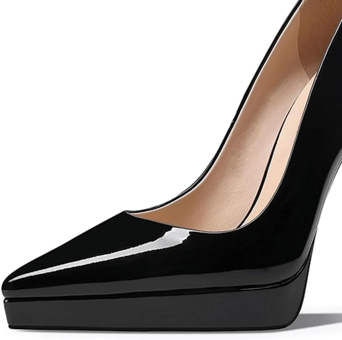 Womens Classic Pump Platform High Stiletto Heels Pointy Toe Slip On Shoe Business Prom Daily Size 4-16 US