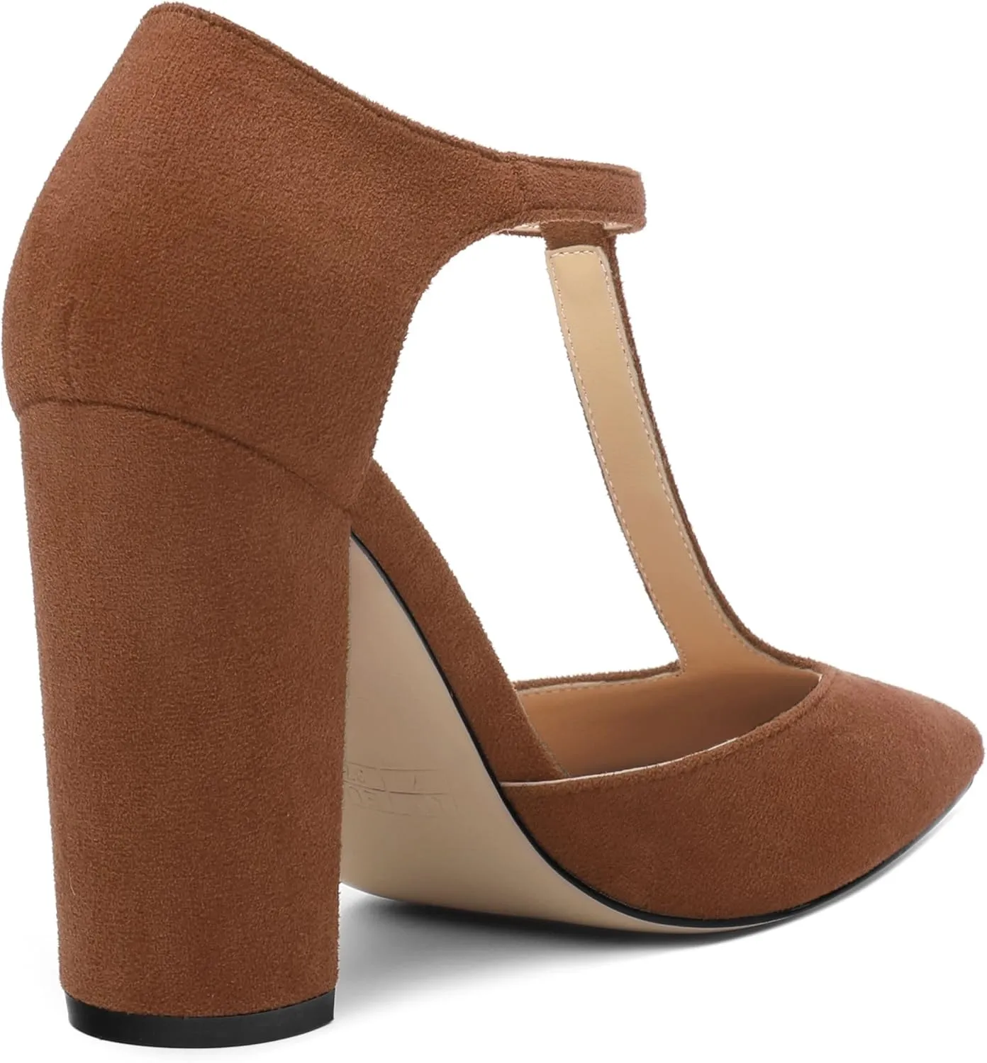 Women's High Heel Pumps, Simple Classic T-Strap Pointed Toe Dress Shoes,Party Dress Sandals3.9