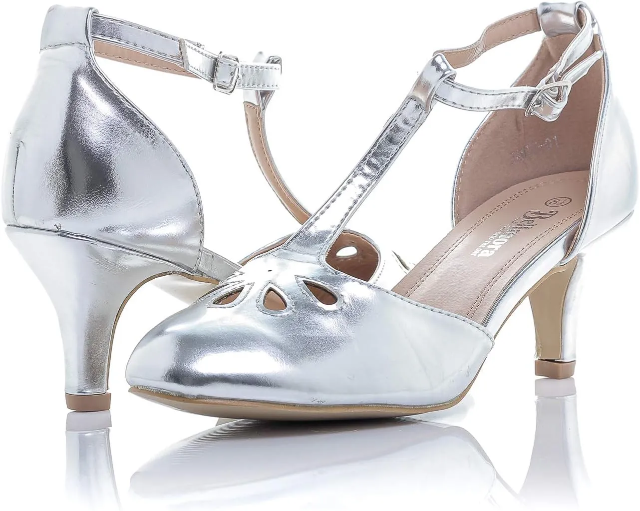 Women's Jamie-01 Vintage Round Toe T-Strap Mary Jane Costume Dress High Heel Swing Shoe with Sexy 3" Heel for Every Flapper