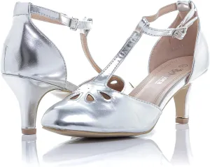 Women's Jamie-01 Vintage Round Toe T-Strap Mary Jane Costume Dress High Heel Swing Shoe with Sexy 3" Heel for Every Flapper