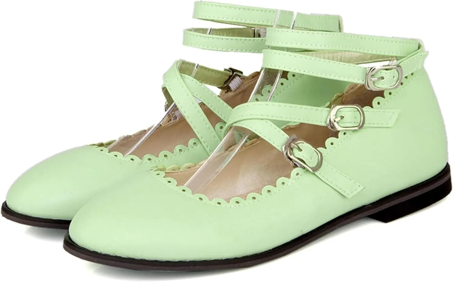 Women's Low Heeled High Heels, Round Toe Strap, Mary Janes Date Shoes