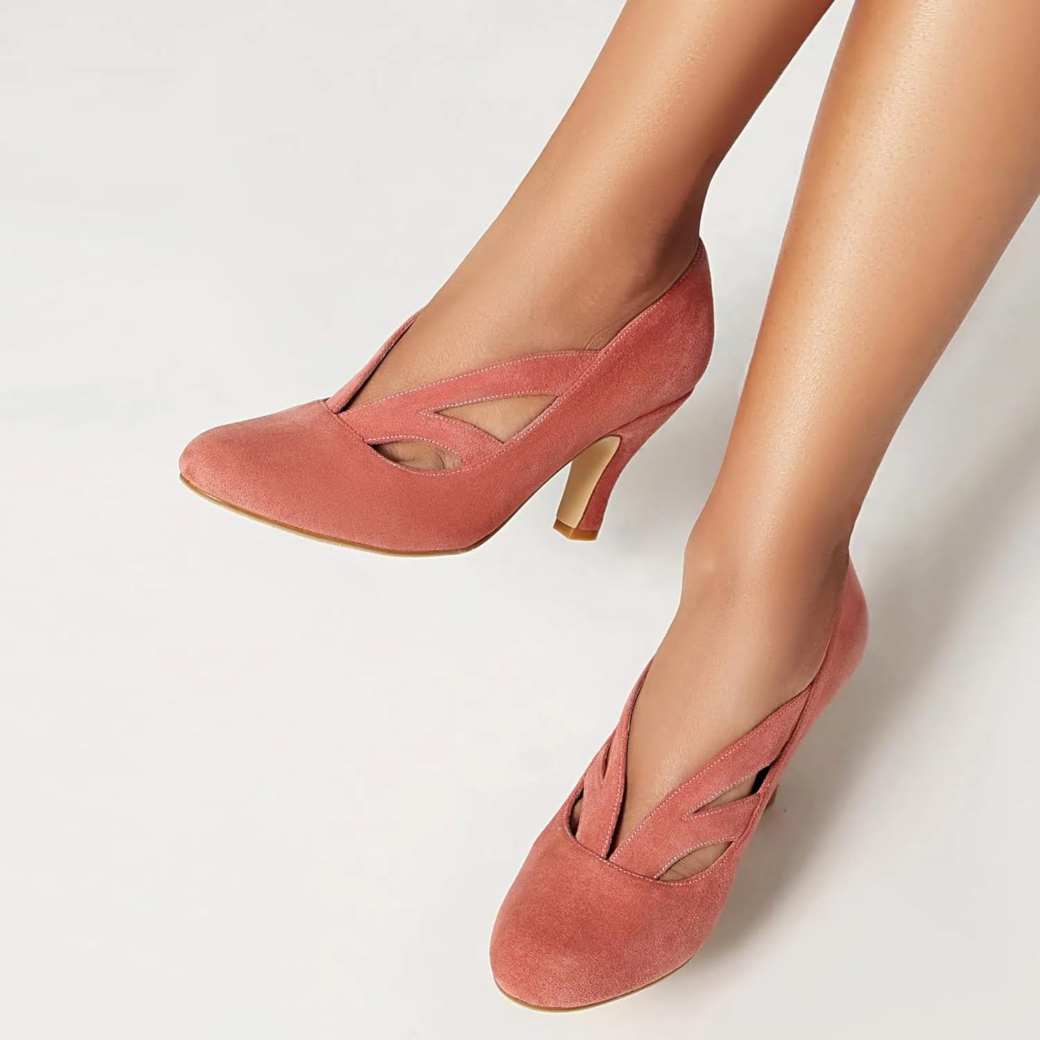 Women's Mary Jane Close Round Toe Vintage 1950s Heels Retro 1920s Victorian Pumps 1930s Shoes