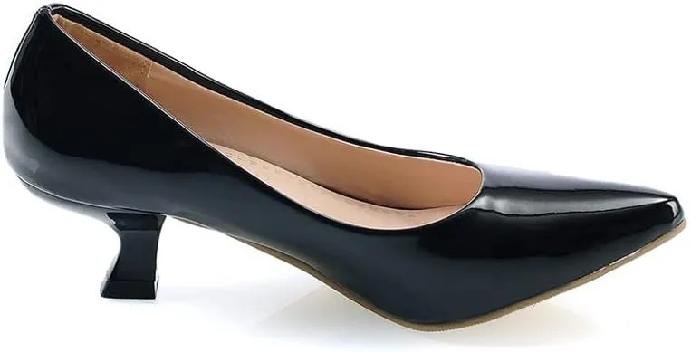 Women's PU Leather Candy Color Pointed Toe Sexy Formal Working Pumps,Middle Heels Comfortable Office Ladies Walking Wedding Pump Shoes