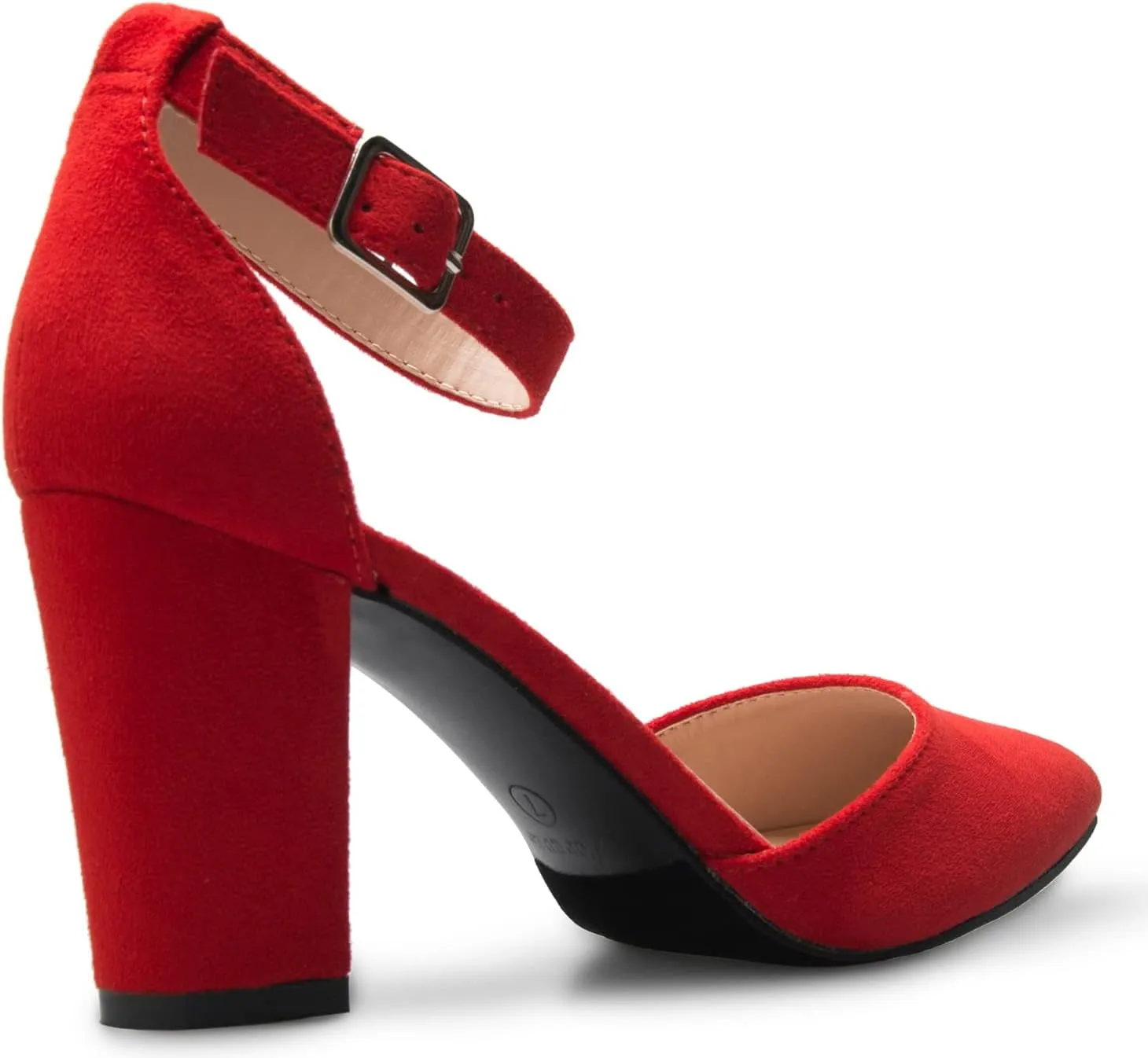 Women's Sexy D'Orsay Ankle Strap Pointed Toe Block Heel Pump - Classic, Comfortable