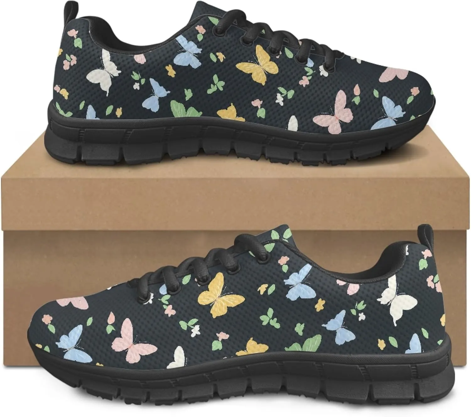 Womens Sports Trainer Running Shoes for Teens Causal Travel Sneaker Walking Low Heel Lace up Breathable Flexible