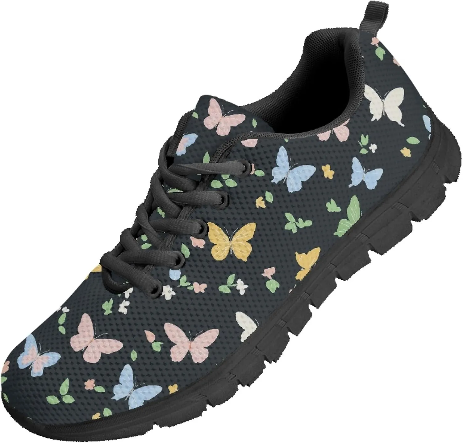 Womens Sports Trainer Running Shoes for Teens Causal Travel Sneaker Walking Low Heel Lace up Breathable Flexible