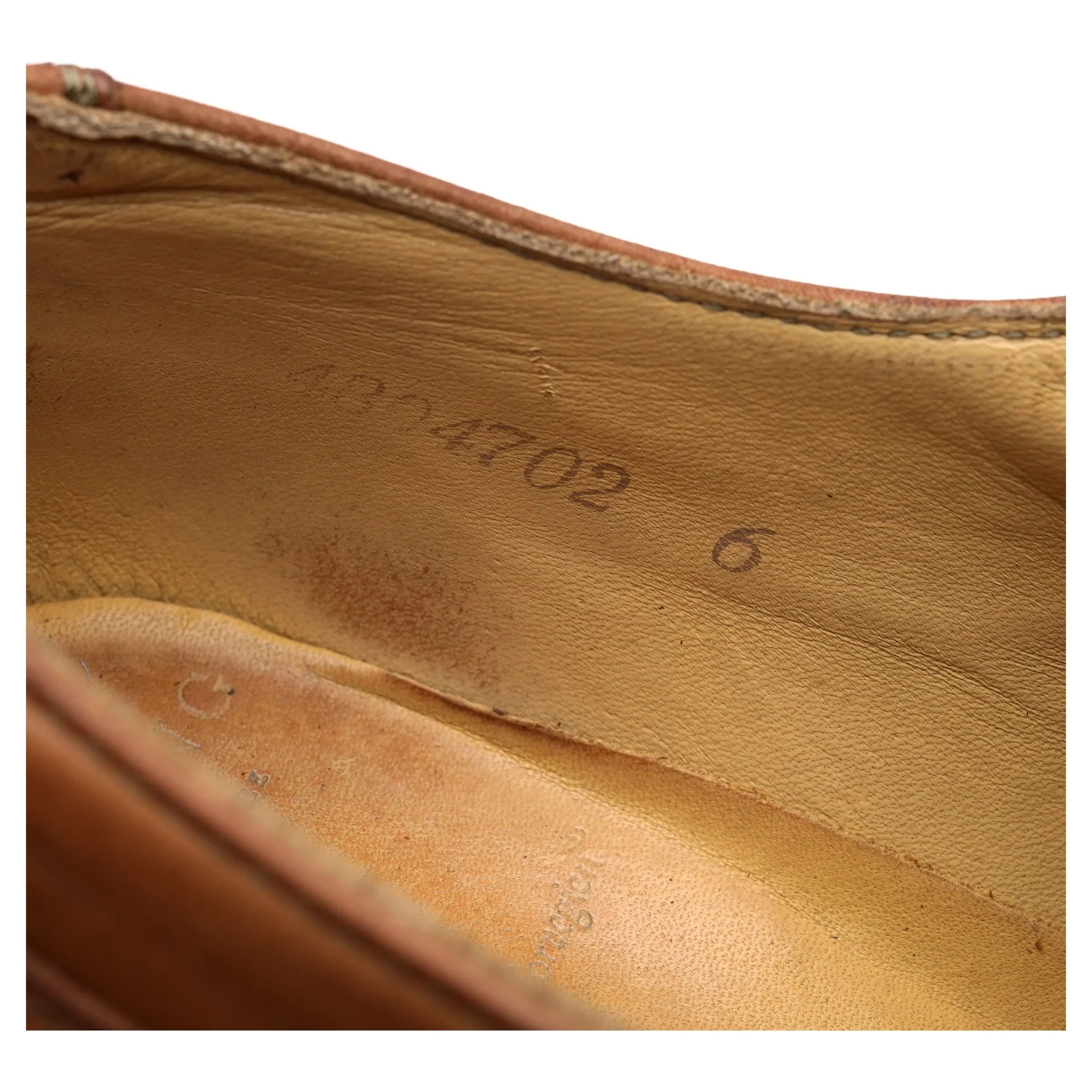 Women's Tan Brown Leather Split Toe Derby UK 6