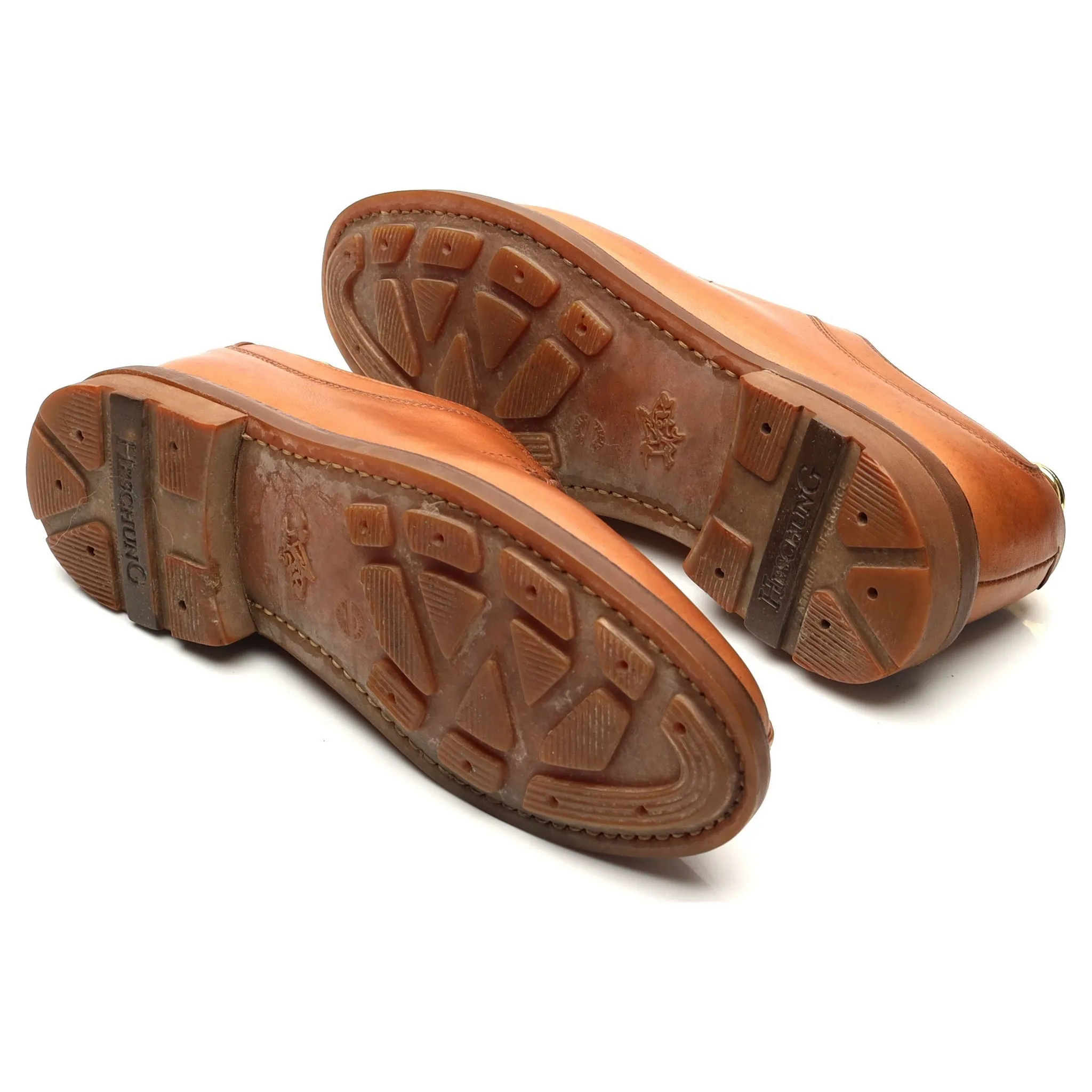 Women's Tan Brown Leather Split Toe Derby UK 6