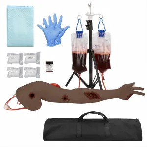 Wound Packing Arm Trainer, Haemorrhage Control Simulator for Tourniquet Training and Stop The Bleed Training, Dark